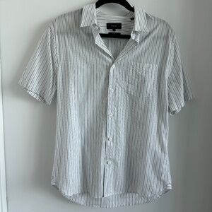 Vince S/S Blue & White Striped Button-up Shirt